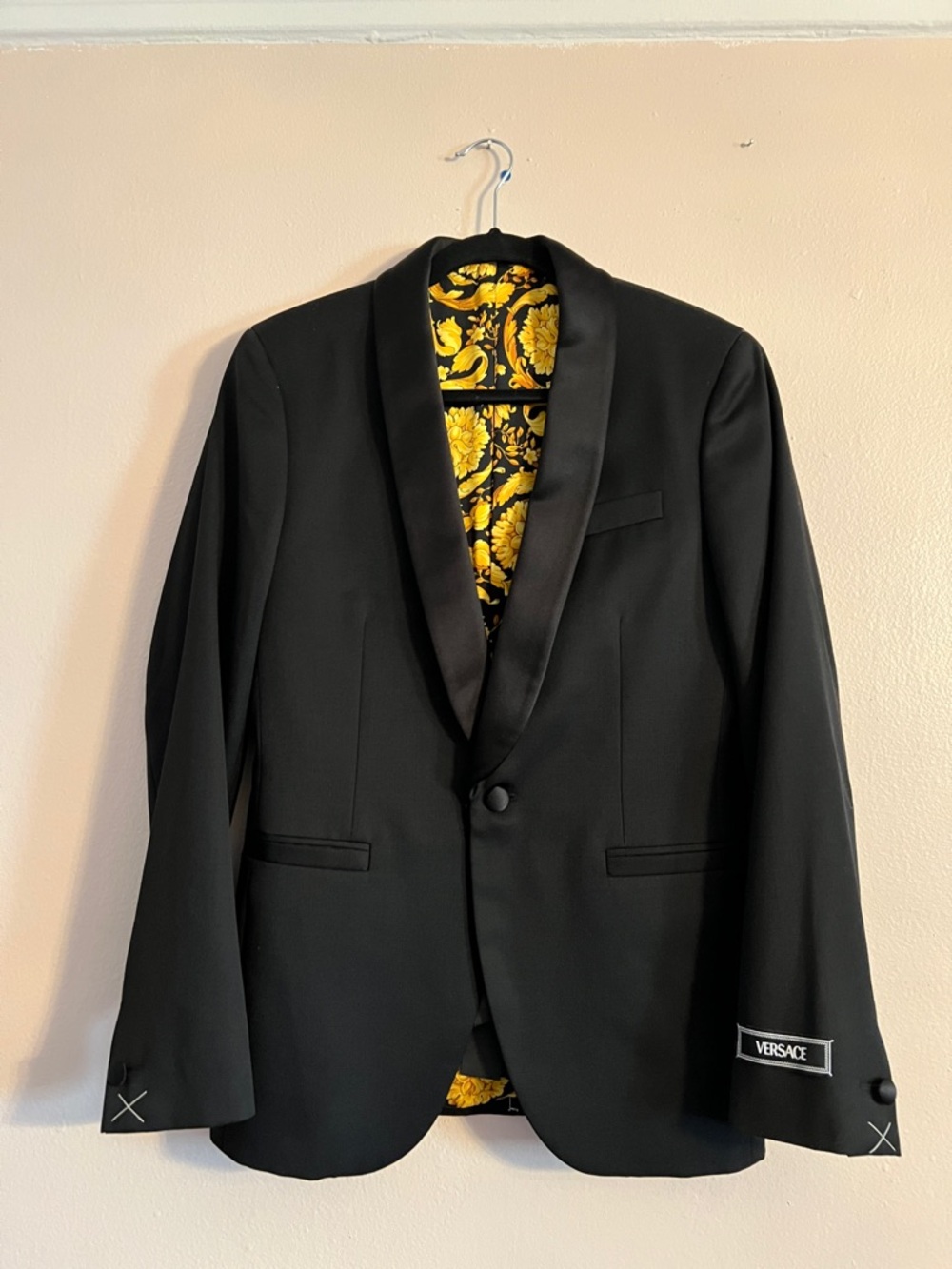 Versace Barocco baroque monogram Duchesse Single button wool silk Blazer NEW